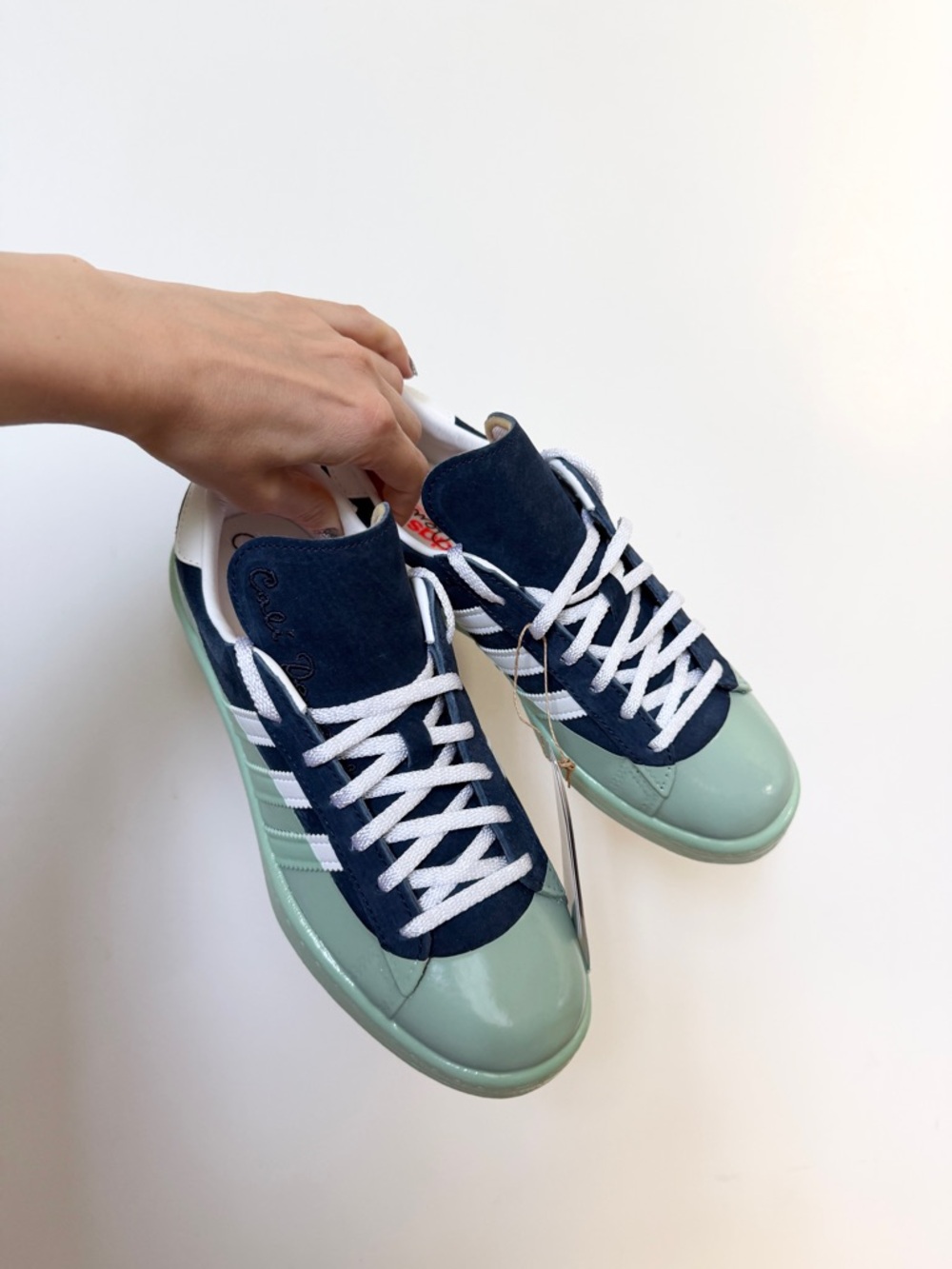 Adidas x Cali Dewitt navy white mint green campus 80s sneakers special edition - Picture 8 of 16